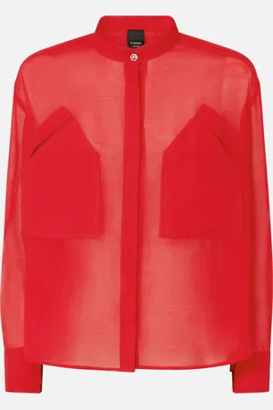 Pinko Mandarin collar shirt in cotton and silk