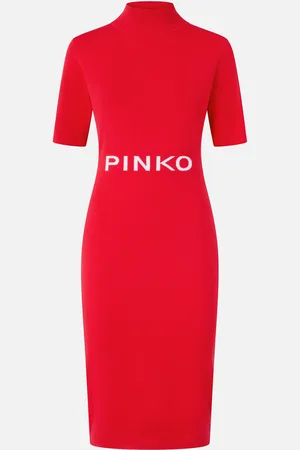 Pinko Knitted midi dress with logo