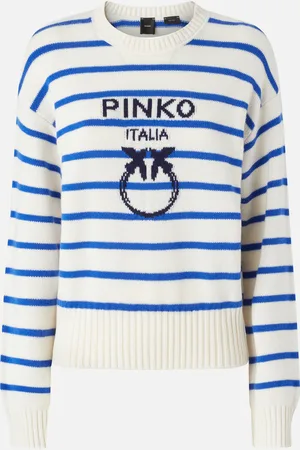 Pinko Sweter w paski z logo