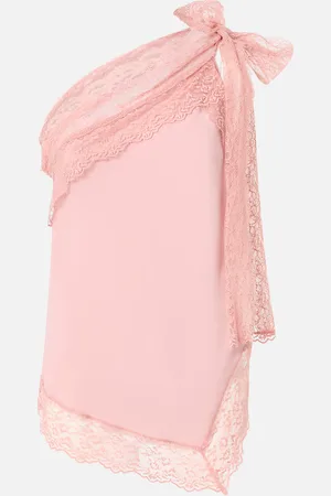 Pinko One-shoulder top with lace trim