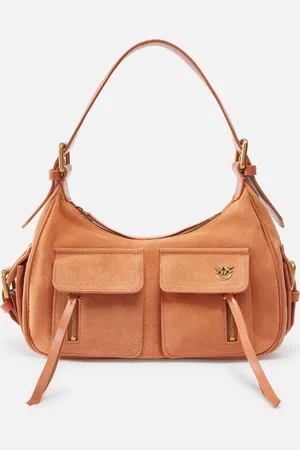 Pinko Suede cargo shoulder bag with pockets
