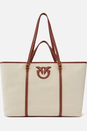Pinko Maxi shopper bag in recycled canvas with double handles