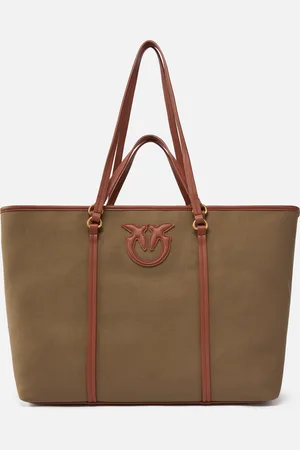 Pinko Maxi shopper bag in recycled canvas with double handles
