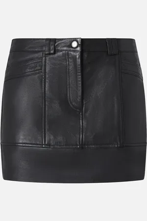 Pinko Skórzana spódnica mini z kieszeniami