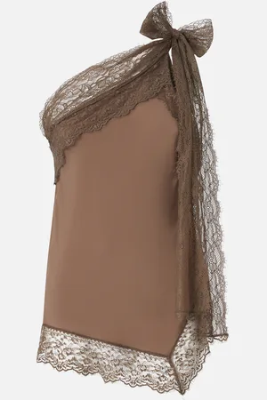 Pinko One-shoulder top with lace trim