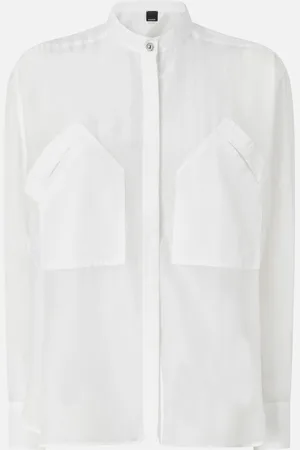 Pinko Mandarin collar shirt in cotton and silk
