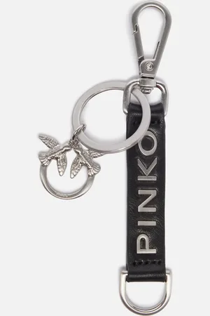 Pinko Brelok z ptakami i logo z imitacji skóry