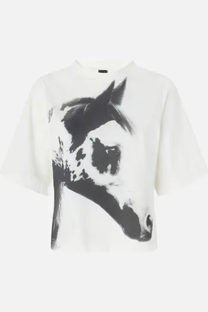 Pinko Obszerny t-shirt z nadrukiem koni Reimagine X Patrick McDowell