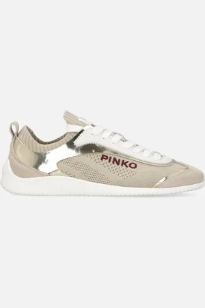 Pinko Niskie dzianinowe sneakersy z lustrzanymi wstawkami