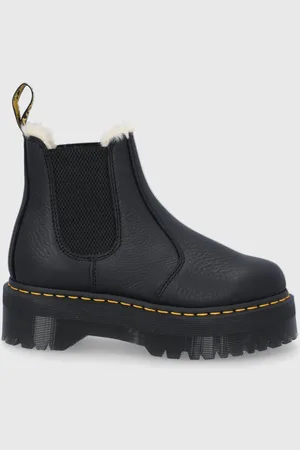Dr. Martens Sztyblety skórzane Quad FL kolor na platformie ocieplone DM25635001