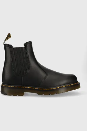 Dr. Martens Sztyblety skórzane 2976 kolor na płaskim obcasie ocieplone DM27829001