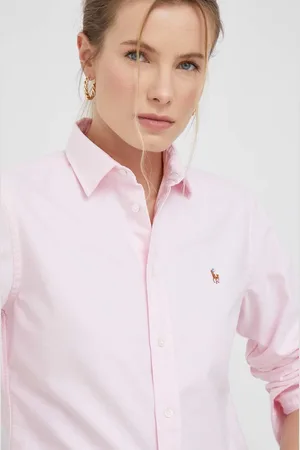 Ralph Lauren Koszula bawełniana damska kolor regular z kołnierzykiem klasycznym
