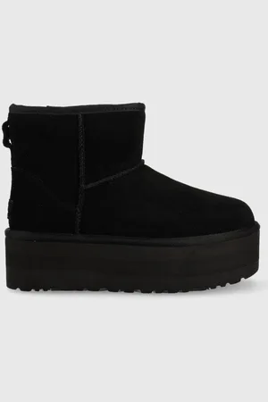 UGG śniegowce skórzane Classic Mini Platform kolor 1134991.BLK