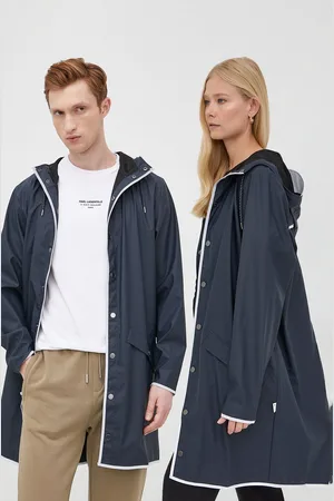 Rains Kurtka przeciwdeszczowa 18540 Long Jacket Reflective kolor przejściowa 18540.54-NavyReflec