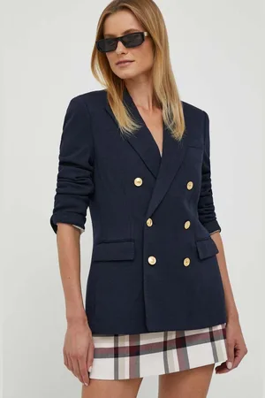 Ralph Lauren Marynarka z domieszką wełny kolor dwurzędowa gładka