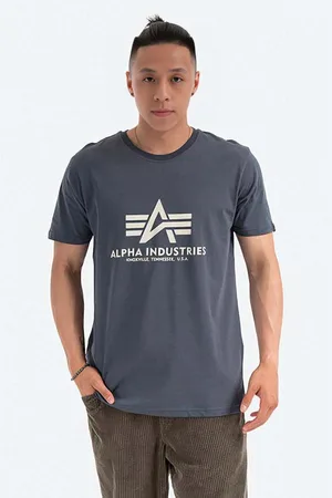 Alpha Industries T-shirt bawełniany kolor z nadrukiem 100501.136-GRAFITOWY