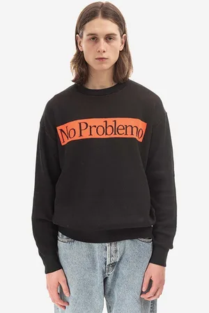 ARIES Sweter Recycled Problemo męski kolor lekki AR20019 BLACK AR20019-BLACK