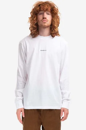 HAN Kjøbenhavn Longsleeve bawełniany Casual Tee Long Sleeve kolor gładki M.132072-WHITE