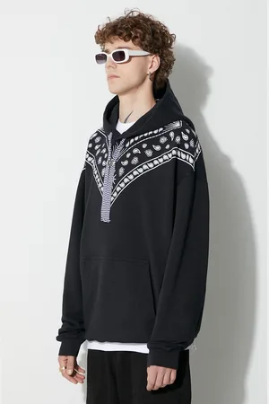 MARCELO BURLON Bluza bawełniana Bandana męska kolor z kapturem z nadrukiem