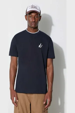 Norse projects T-shirt bawełniany Johannes Organic Chain Stitch Logo T-shirt kolor z aplikacją N01-0648-7004