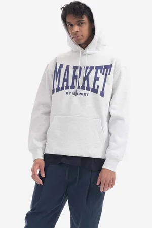 MARKET Bluza bawełniana Persistent Logo Hoodie męska kolor z kapturem z nadrukiem 397000470.0016