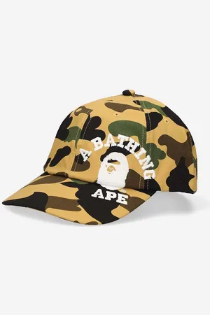 A Bathing Ape Czapka z daszkiem bawełniana kolor wzorzysta 001CPI801009M-YELLOW