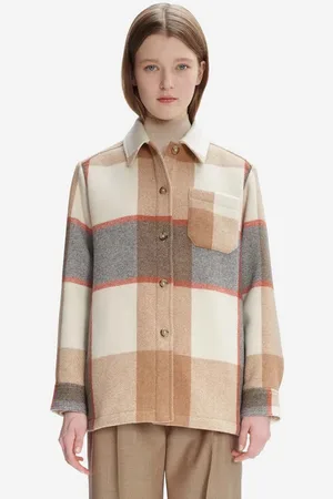 A.P.C. Kurtka wełniana Blouson Darlene kolor przejściowa oversize WOANS.F02773-MULTICOLOR