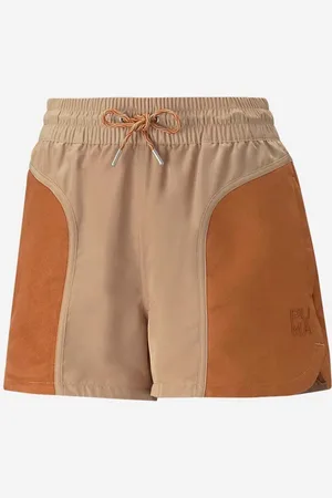PUMA Szorty damskie kolor wzorzyste high waist 538356.89-BEZOWY