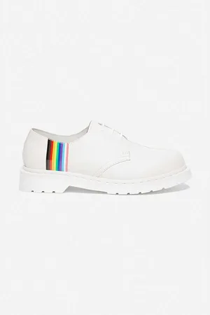 Dr. Martens Półbuty skórzane For Pride kolor 27522100-WHITE