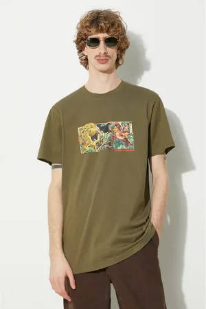 Maharishi T-shirt bawełniany Tiger Vs. Samurai T-Shirt męski kolor z nadrukiem 1079.OLIVE