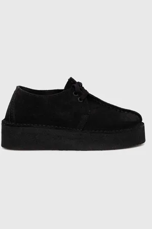 Clarks Półbuty zamszowe Trek Wedge damskie kolor na płaskim obcasie 26174019