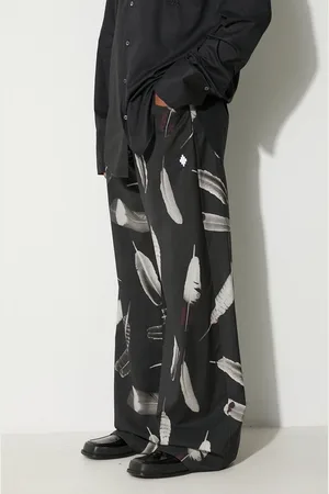 MARCELO BURLON Spodnie wełniane Aop Wind Feathers kolor proste