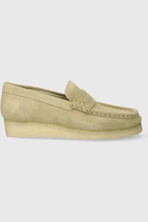Clarks Mokasyny skórzane Wallabee Loafer damskie kolor na płaskim obcasie 26173508