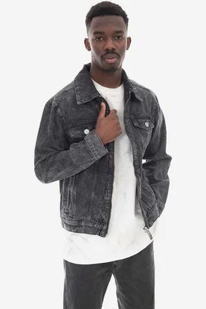 HAN Kjøbenhavn Kurtka jeansowa Zip Denim Jacket męska kolor przejściowa M.132523-BLACK