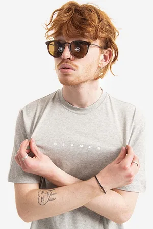 STAMPD T-shirt bawełniany kolor z nadrukiem SLA.M2829TE-HGR