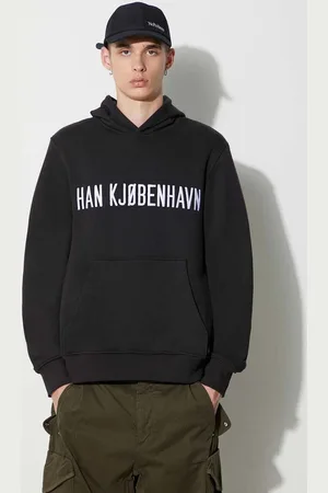 HAN Kjøbenhavn Bluza bawełniana męska kolor z kapturem z aplikacją