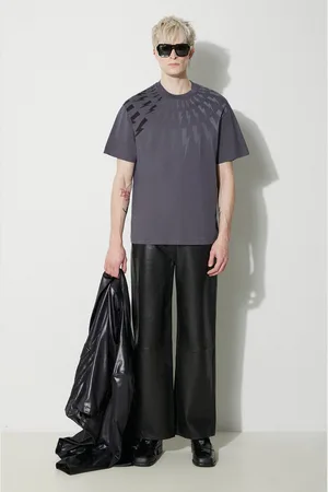 Neil Barrett T-shirt bawełniany EASY DROPPED SHOULDER FAIRISLE męski kolor wzorzysty PBJT165.V502S.3644
