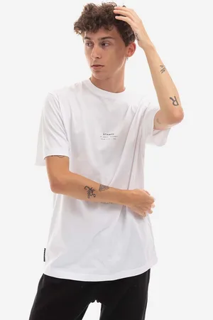 STAMPD T-shirt bawełniany kolor gładki SLA.M2990TE-WHT