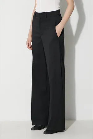 Maison Margiela Spodnie z domieszką wełny kolor proste high waist S62KB0178