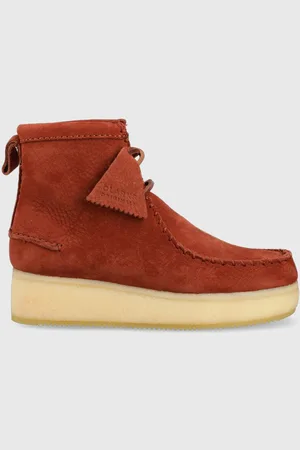Clarks Mokasyny zamszowe Wallabee Craft damskie kolor na koturnie 26163275