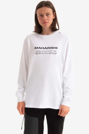 Maharishi Longsleeve bawełniany Miltype Embroidered L/S T-Shirt kolor z nadrukiem 9754.WHITE-WHITE