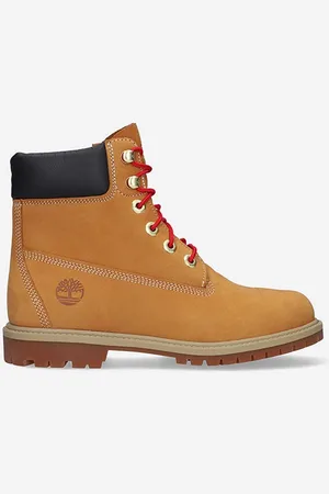 Timberland Workery zamszowe Heritage 6 In Waterproof kolor na płaskim obcasie A2G4R-BROWN