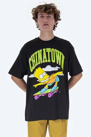 MARKET T-shirt bawełniany Chinatown x The Simpsons Cowabunga Arc T-shirt kolor z nadrukiem CTM1990345-BIALY