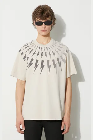 Neil Barrett Neil Barett t-shirt bawełniany EASY DROPPED SHOULDER FAIRISLE męski kolor z nadrukiem PBJT165.V502S.3643