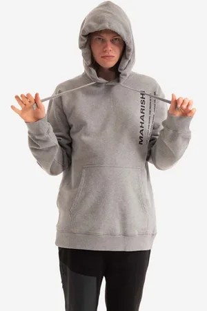 Maharishi Bluza bawełniana Miltype męska kolor z kapturem z aplikacją 9756.MARL-MARL