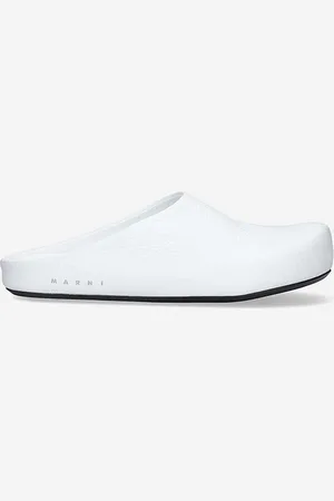 Marni Klapki skórzane Sabot męskie kolor SBMR001400.P4554.00W01-BIALY