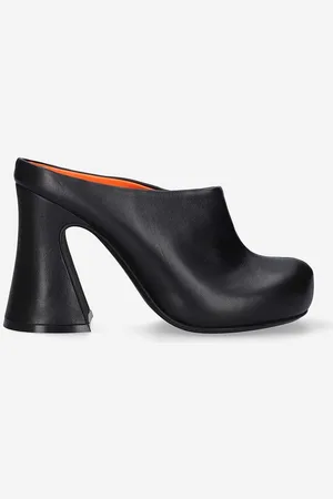 Marni Klapki skórzane Sabot damskie kolor na słupku SBMS007110.P4545-00N99