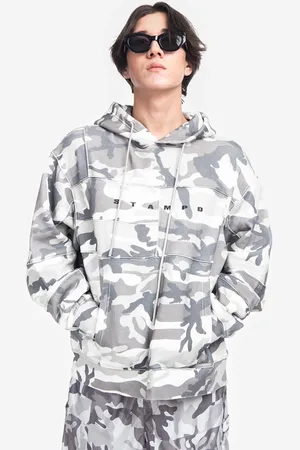 STAMPD Bluza bawełniana męska kolor z kapturem wzorzysta SLA.M3105HD-CPW