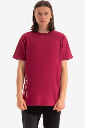 Maharishi T-shirt bawełniany kolor z nadrukiem 9752.PLUM-PLUM