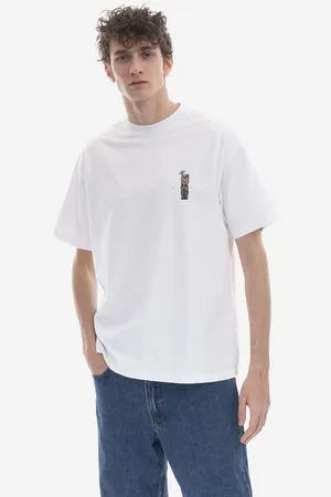 STAMPD T-shirt bawełniany kolor z nadrukiem SLA.M3049TE-WHT